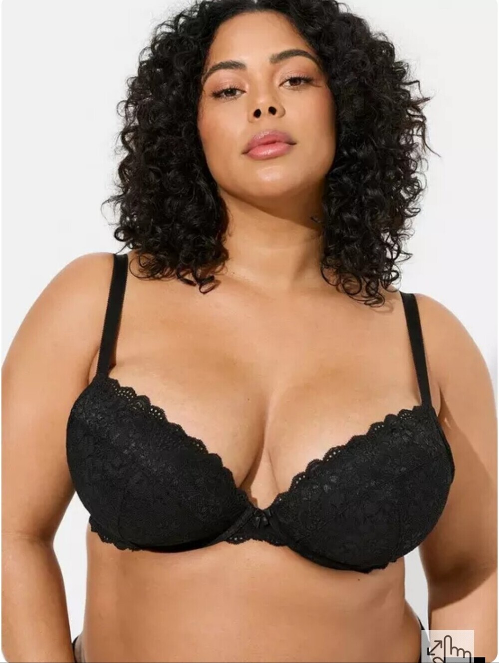 torrid Xo Plunge Push-Up Lace Bra Black Size 42C